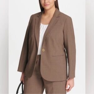 🤎 NWT! One Button Taupe CALVIN KLEIN Jacket/Blazer - Size 14W